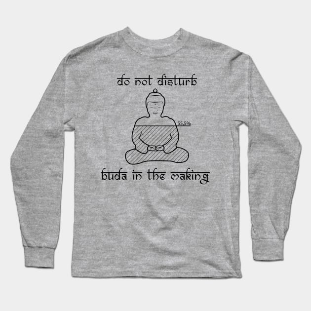 Buda in the Making (Black) Long Sleeve T-Shirt by MokshaVisions